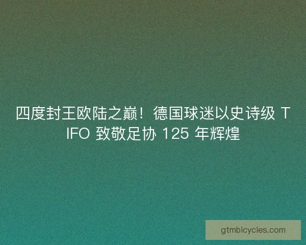 四度封王欧陆之巅!德国球迷以史诗级 TIFO 致敬足协 125 年辉煌 四度封王欧陆之巅!德国球迷以史诗级 TIFO 致敬足协 125 年辉煌