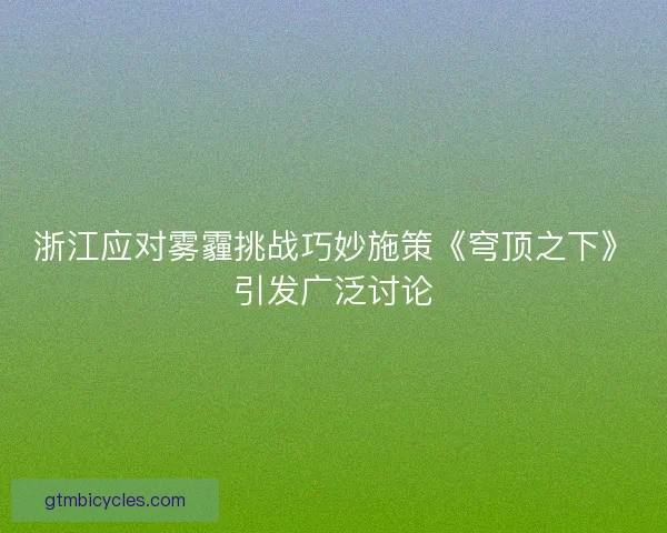 浙江应对雾霾挑战巧妙施策《穹顶之下》引发广泛讨论