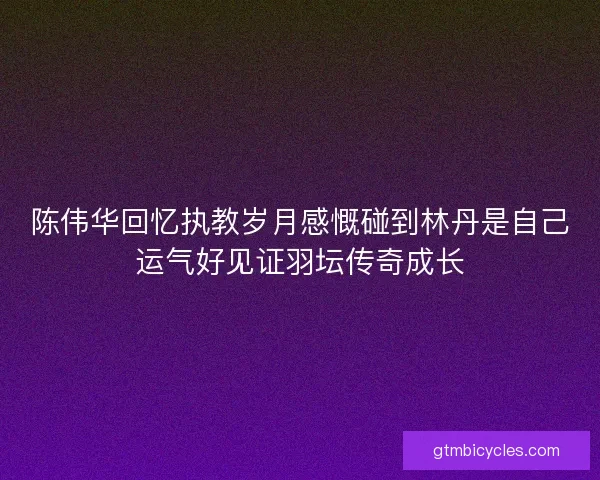 陈伟华回忆执教岁月感慨碰到林丹是自己运气好见证羽坛传奇成长 陈伟华回忆执教岁月感慨碰到林丹是自己运气好见证羽坛传奇成长