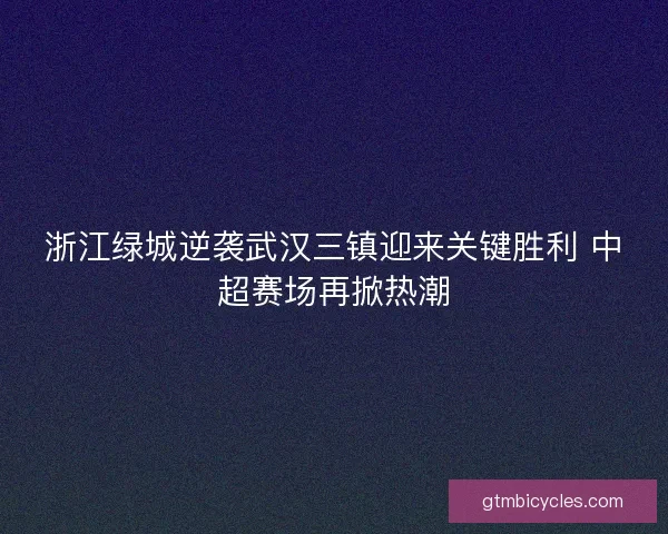 浙江绿城逆袭武汉三镇迎来关键胜利 中超赛场再掀热潮