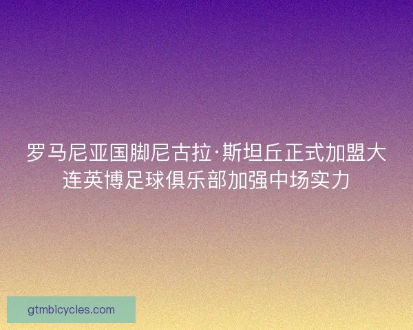 罗马尼亚国脚尼古拉·斯坦丘正式加盟大连英博足球俱乐部加强中场实力