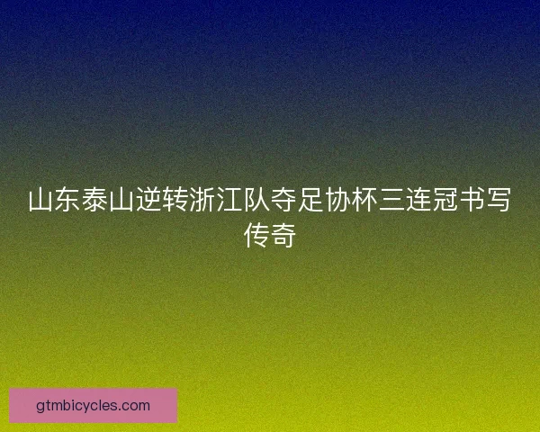 山东泰山逆转浙江队夺足协杯三连冠书写传奇 山东泰山逆转浙江队夺足协杯三连冠书写传奇
