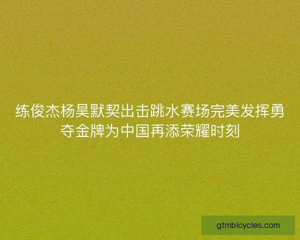练俊杰杨昊默契出击跳水赛场完美发挥勇夺金牌为中国再添荣耀时刻 练俊杰杨昊默契出击跳水赛场完美发挥勇夺金牌为中国再添荣耀时刻