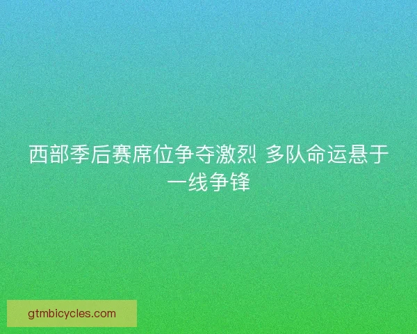 西部季后赛席位争夺激烈 多队命运悬于一线争锋 西部季后赛席位争夺激烈 多队命运悬于一线争锋